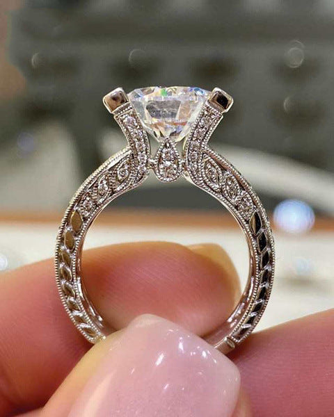 Elegant Square Zircon gem stone, Sterling Silver Ring