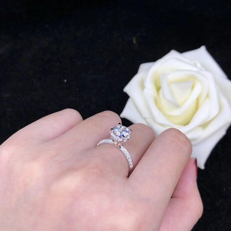 1CT/2CT Super White D Color Lab Diamond Moissanite Diamond Ring - 925 Sterling Silver - Women's Engagement Ring -