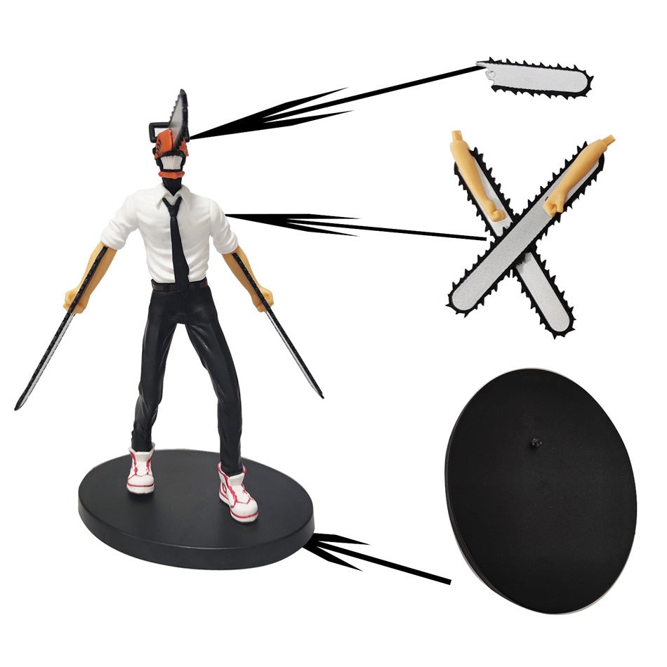 18cm Chainsaw Man Anime Figure - Denji, Power, Pochita - Standing PVC Action Figures - Collectible Model Toy Gift
