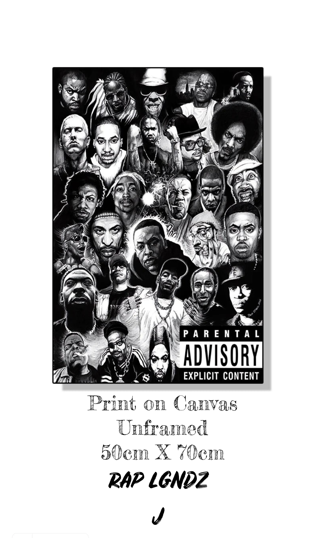 Sonic Legacies Unveiled: Iconic 2PAC & Biggie Smalls ft. Rap Legends Canvas Prints - A Timeless Ode to the Immortals of Sound