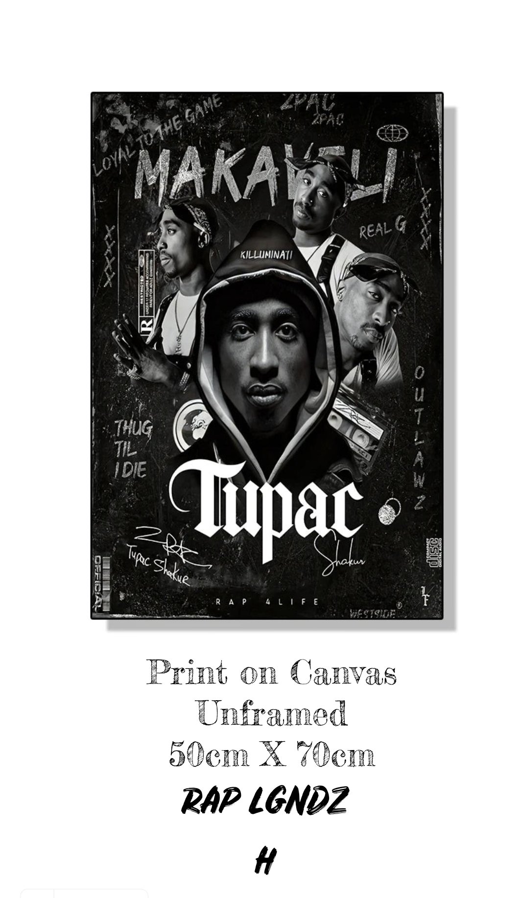 Sonic Legacies Unveiled: Iconic 2PAC & Biggie Smalls ft. Rap Legends Canvas Prints - A Timeless Ode to the Immortals of Sound