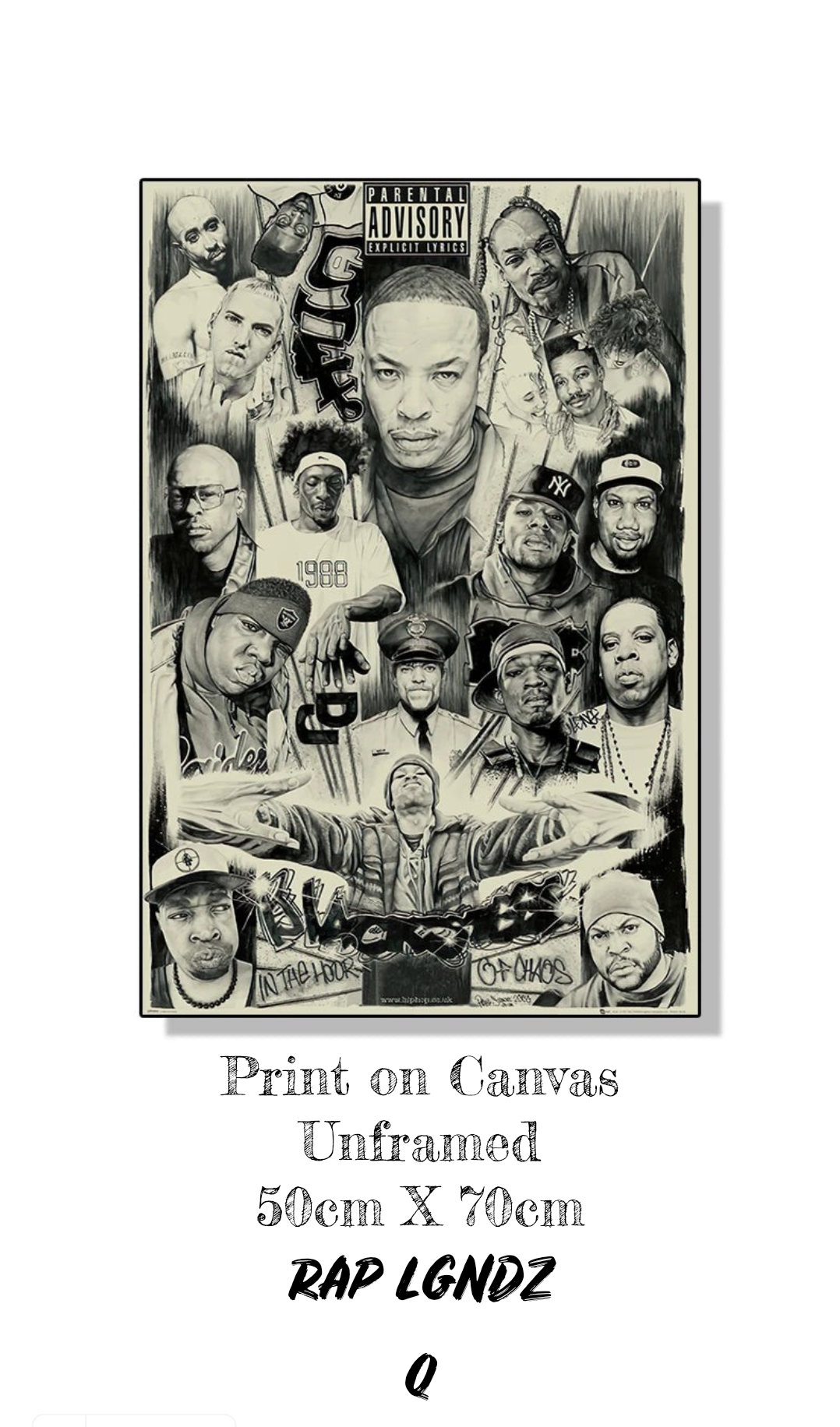 Sonic Legacies Unveiled: Iconic 2PAC & Biggie Smalls ft. Rap Legends Canvas Prints - A Timeless Ode to the Immortals of Sound