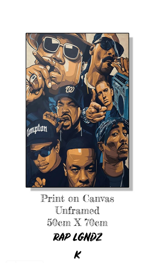 Sonic Legacies Unveiled: Iconic 2PAC & Biggie Smalls ft. Rap Legends Canvas Prints - A Timeless Ode to the Immortals of Sound