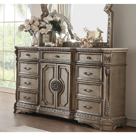 Northville Dresser (MARBLE TOP) in Antique Silver 26937