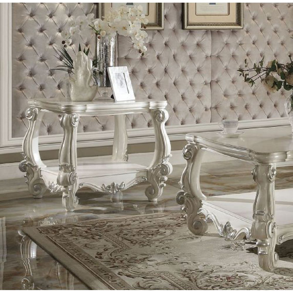 Versailles End Table in Bone White 82124
