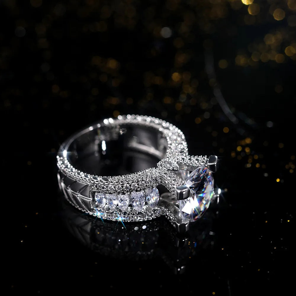 Elegant Square Zircon gem stone, Sterling Silver Ring