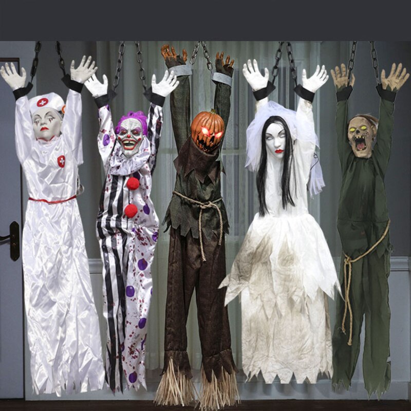 Animated Halloween Outdoor Decoration Scary Hanging Zombie Ghost with LED