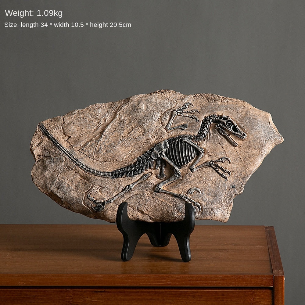 Retro Dinosaur Fossil Resin Craft Decoration - Miniature Animal Statue for Indoor Living Room Decor - Unique Souvenir and Home Gift