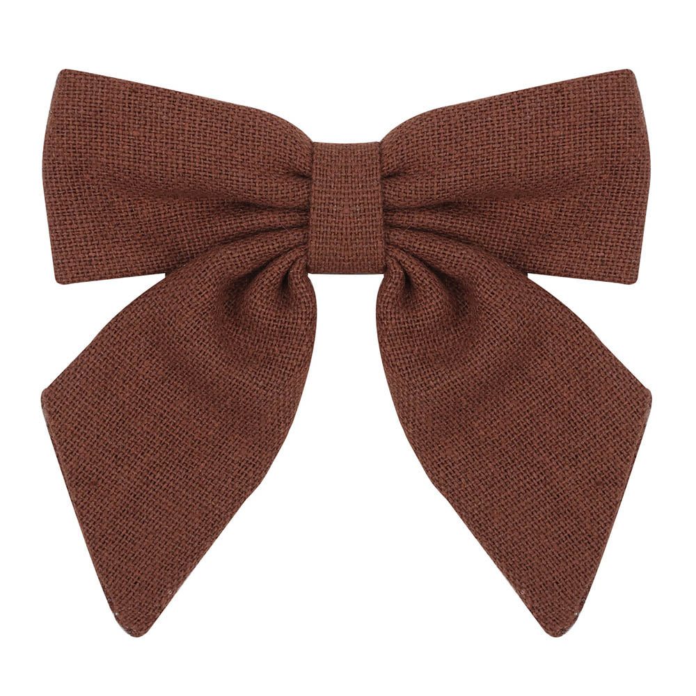 Cute Infant Spring Summer Hair Accessories - Baby Girls' Big Bows Hairclip Collection in Embroidered Cotton Linen Barrettes