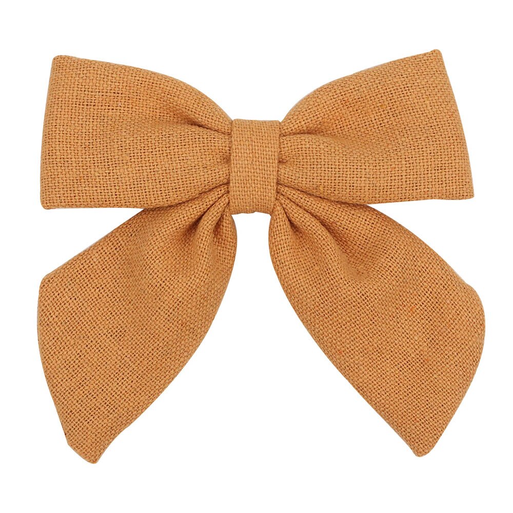 Cute Infant Spring Summer Hair Accessories - Baby Girls' Big Bows Hairclip Collection in Embroidered Cotton Linen Barrettes