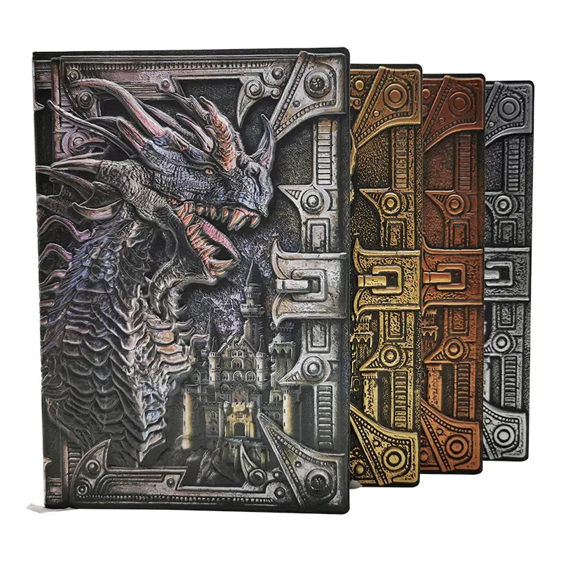 A5 Vintage Embossed Dragon Hardcover Notebook - Travel Bullet Diary - Beautiful Student Gift