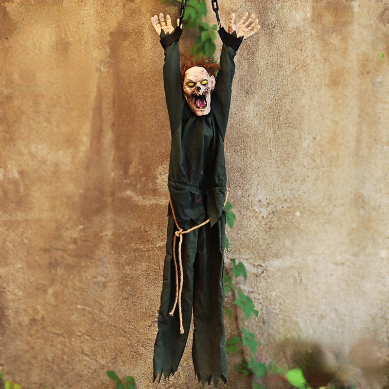 Animated Halloween Outdoor Decoration Scary Hanging Zombie Ghost with LED