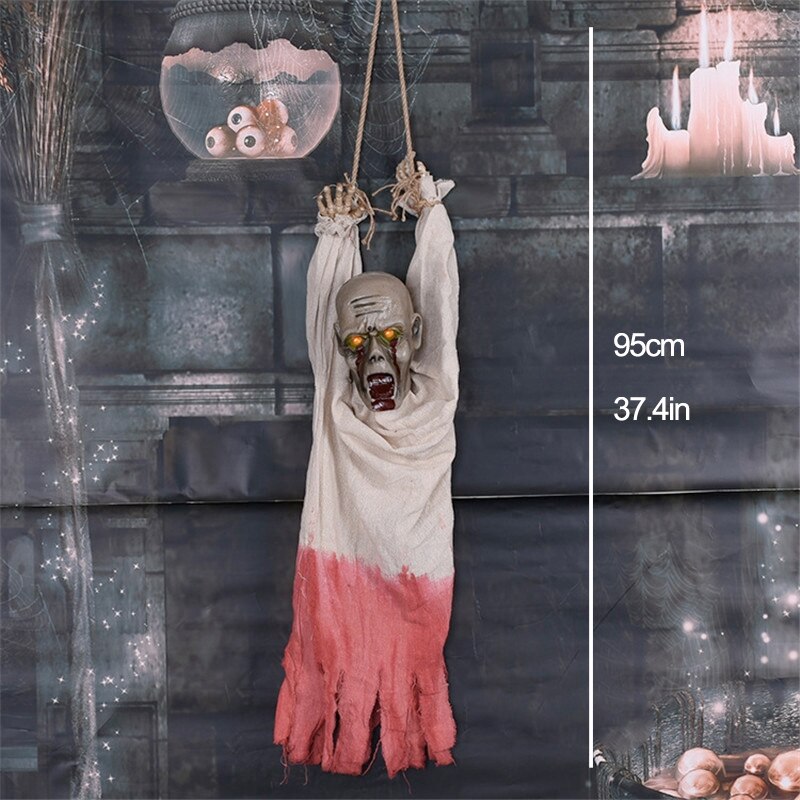 Animated Halloween Outdoor Decoration Scary Hanging Zombie Ghost with LED