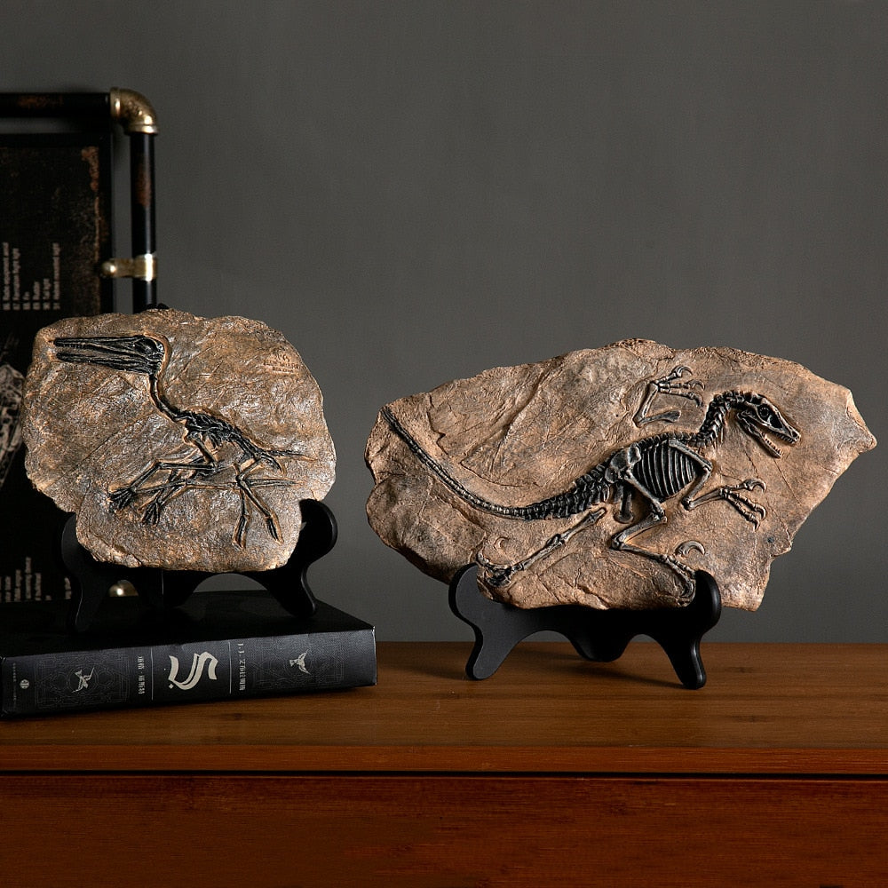 Retro Dinosaur Fossil Resin Craft Decoration - Miniature Animal Statue for Indoor Living Room Decor - Unique Souvenir and Home Gift