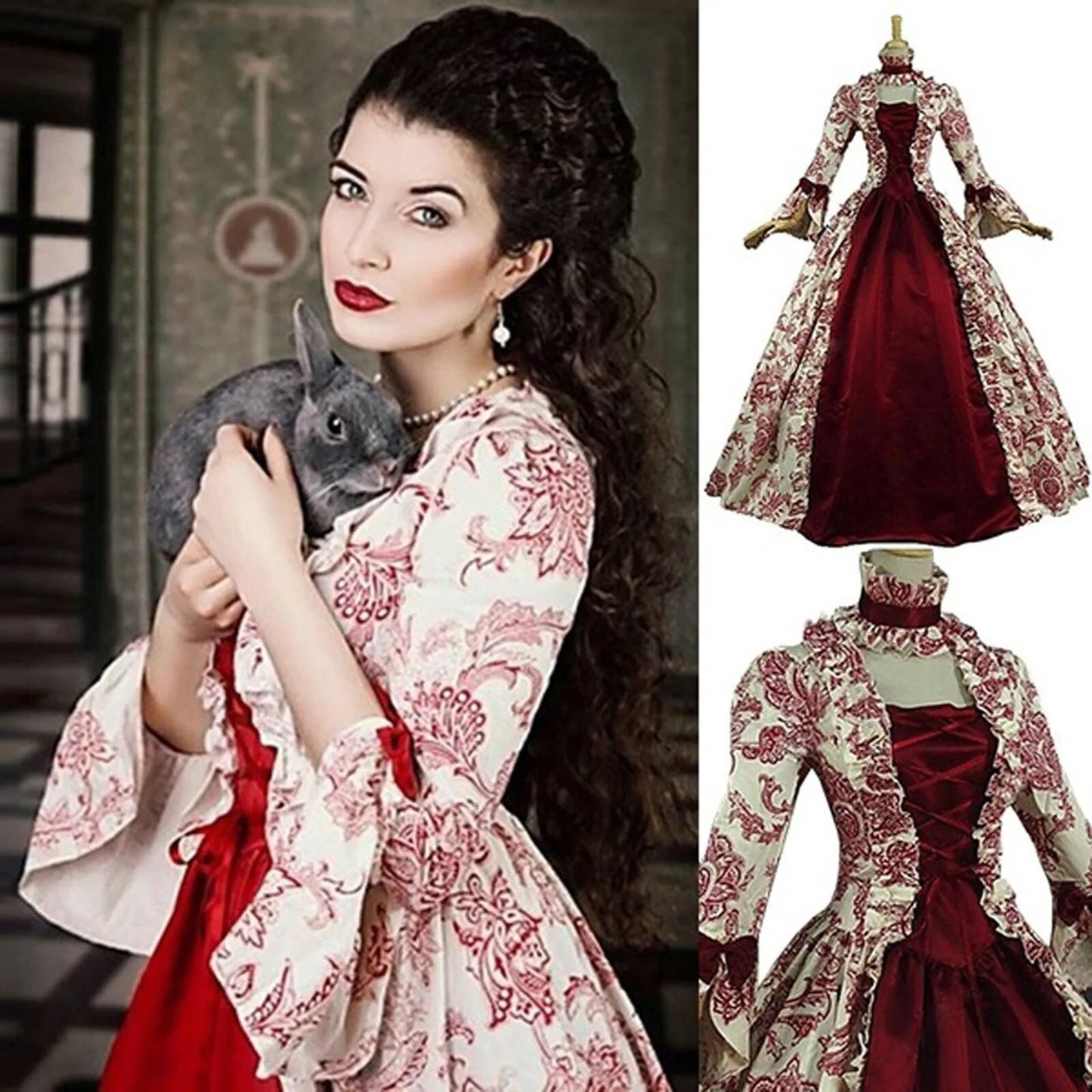 Medieval Victoria Queen Princess Lolita Formal Dress - Women's Halloween Carnival Court Noble Palace Cosplay Costume