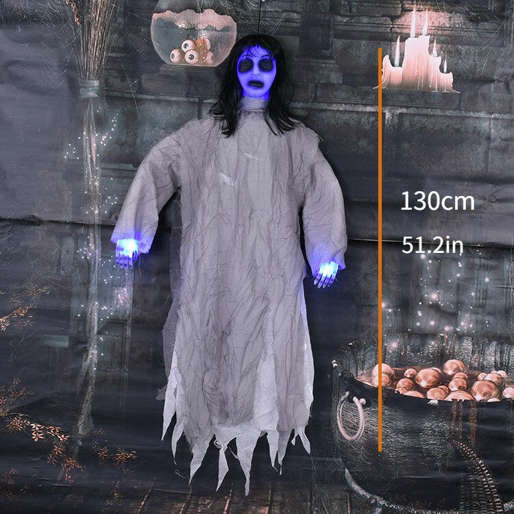 Animated Halloween Outdoor Decoration Scary Hanging Zombie Ghost with LED