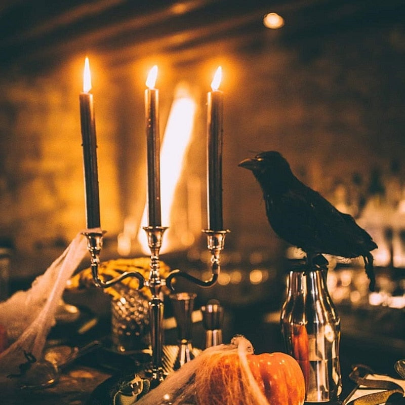 Realistic Black Crow Decor Set - Perfect for Halloween, Garden, and Party - Artificial Crow Bird Model Prop Collection