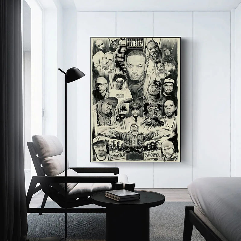 Sonic Legacies Unveiled: Iconic 2PAC & Biggie Smalls ft. Rap Legends Canvas Prints - A Timeless Ode to the Immortals of Sound