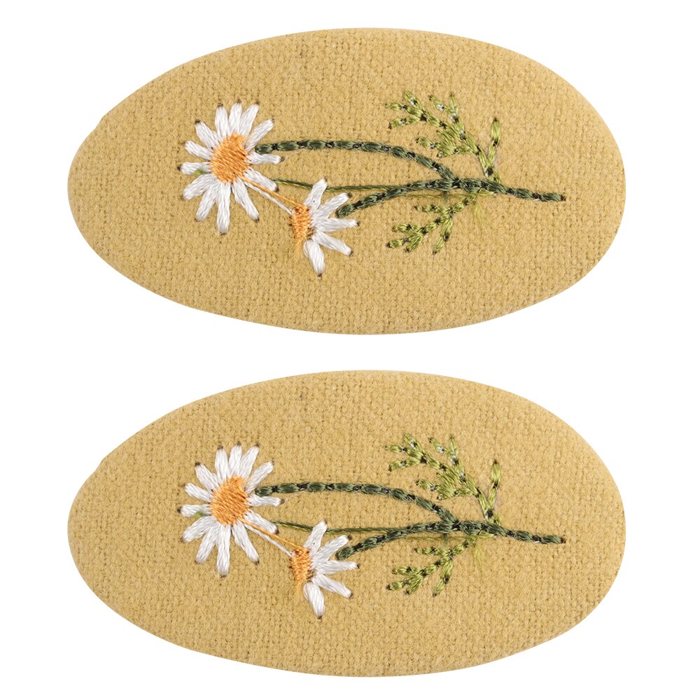 Cute Infant Spring Summer Hair Accessories - Baby Girls' Big Bows Hairclip Collection in Embroidered Cotton Linen Barrettes