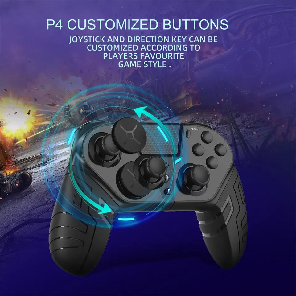 Ultimate Freedom: Wireless Controller with Dual Vibration and Turbo Function for PS4, Android, iOS, and PC Gaming Bliss