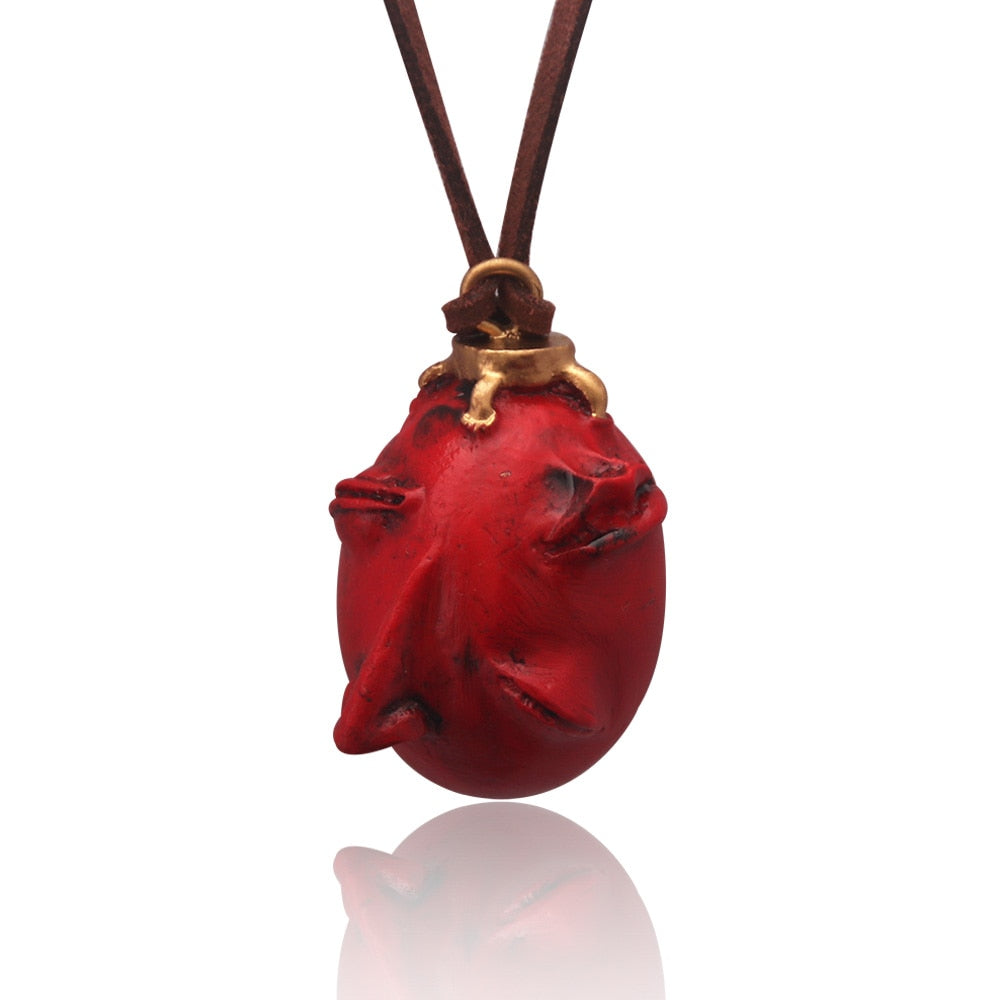 Anime Berserk Behelit Necklace Guts Griffith Egg Of King Pendant Necklace Vintage Rope Chain for Women Men Cosplay Jewelry