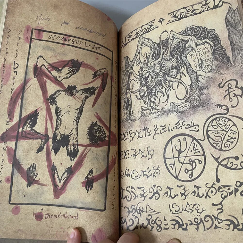 New Necronomicon Dark Magic Book - Evil Demon Summon Altar Prop - Living Room Decorative Collection Piece