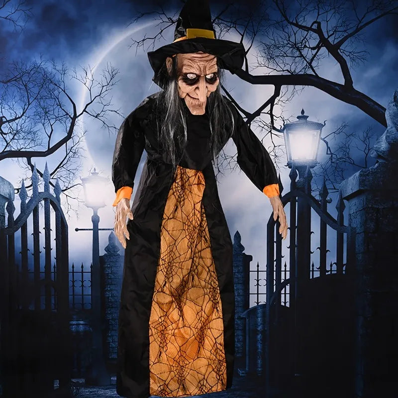 Voice-Controlled Halloween Witch Decoration - Electric Luminous Hanging Ghost - Spooky Horror Toys for Ghost Festival, Haunted House, Bar, and More