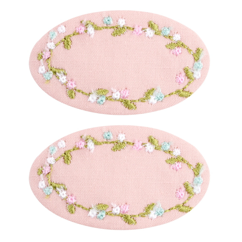 Cute Infant Spring Summer Hair Accessories - Baby Girls' Big Bows Hairclip Collection in Embroidered Cotton Linen Barrettes