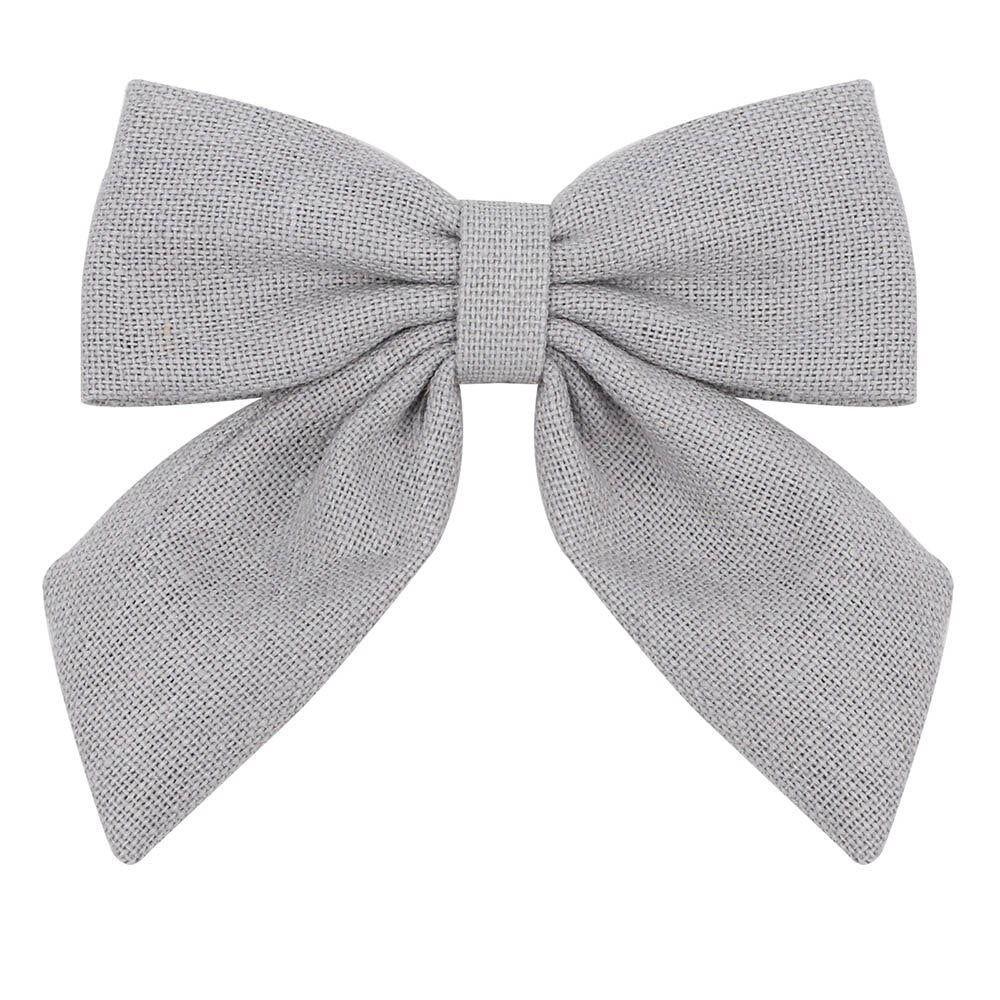 Cute Infant Spring Summer Hair Accessories - Baby Girls' Big Bows Hairclip Collection in Embroidered Cotton Linen Barrettes