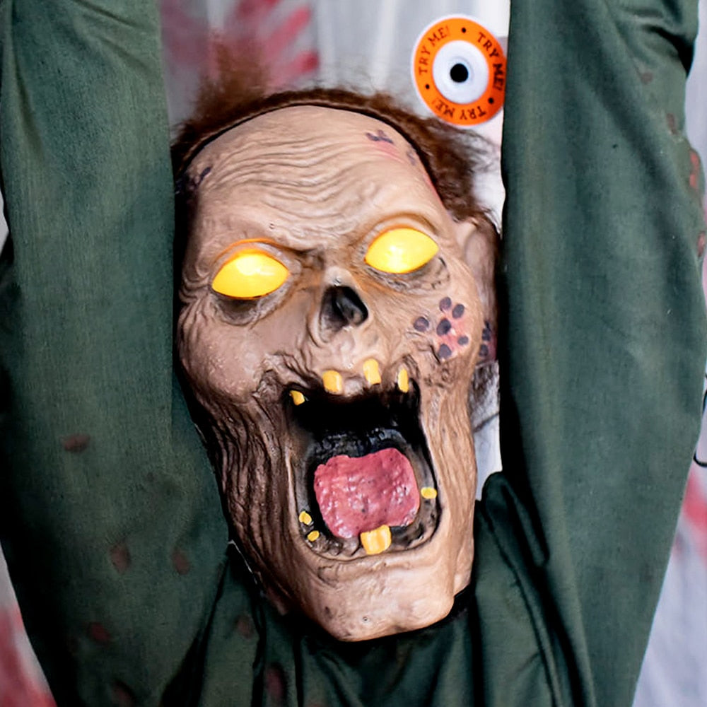 Animated Halloween Outdoor Decoration Scary Hanging Zombie Ghost with LED