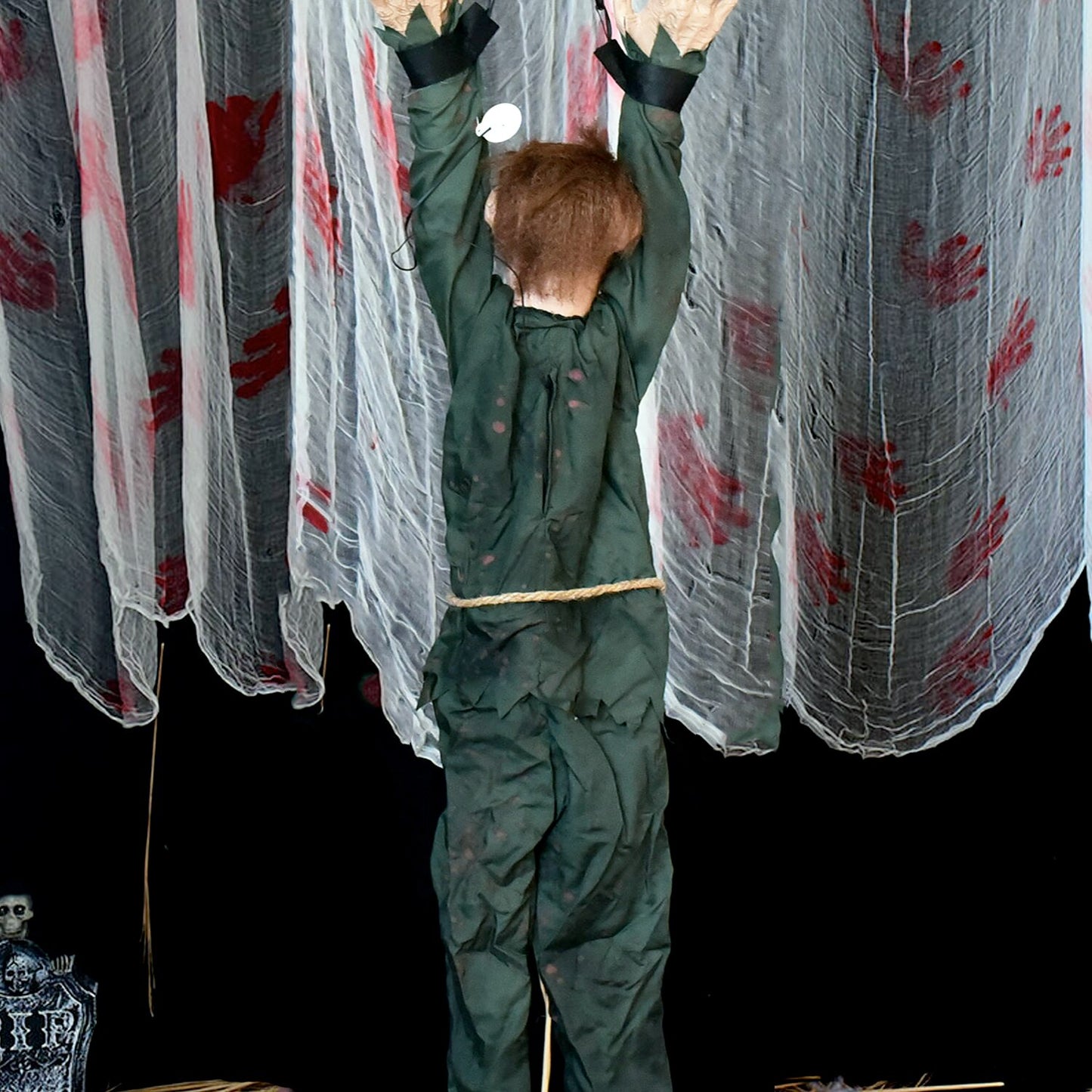 Animated Halloween Outdoor Decoration Scary Hanging Zombie Ghost with LED