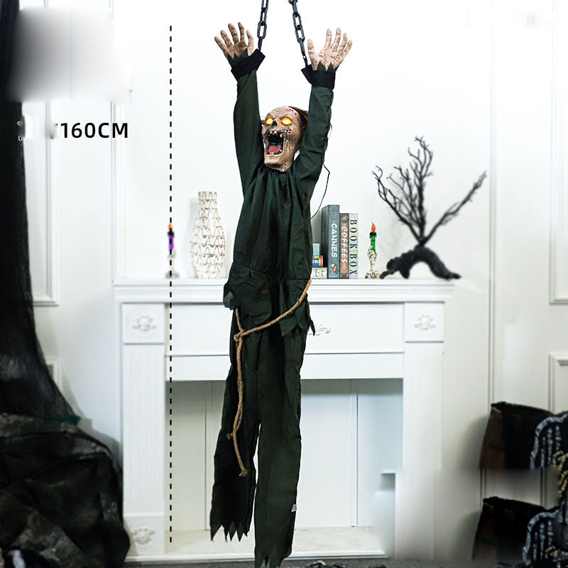 Animated Halloween Outdoor Decoration Scary Hanging Zombie Ghost with LED