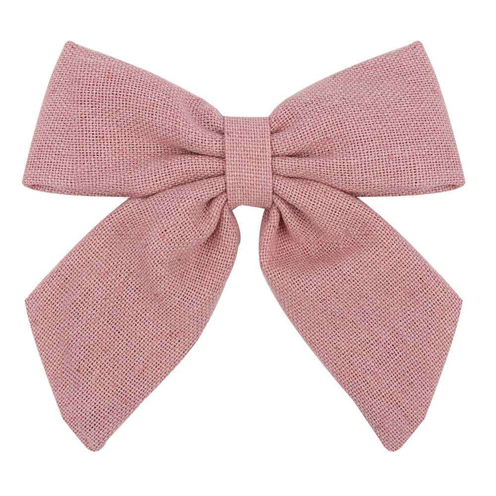 Cute Infant Spring Summer Hair Accessories - Baby Girls' Big Bows Hairclip Collection in Embroidered Cotton Linen Barrettes