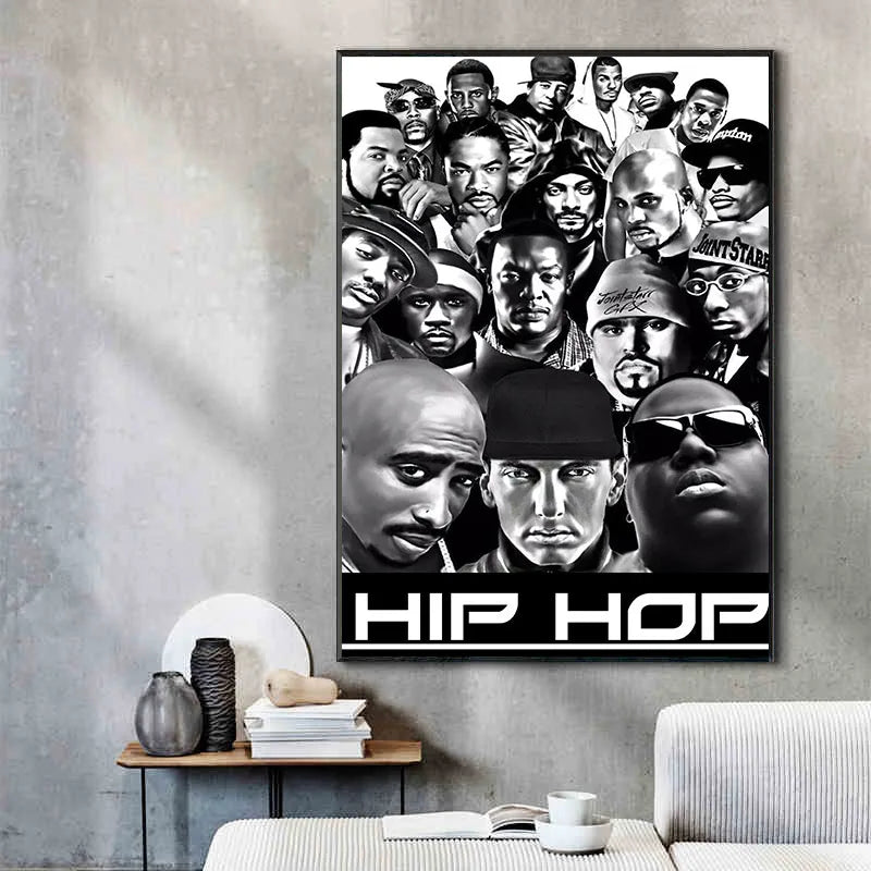 Sonic Legacies Unveiled: Iconic 2PAC & Biggie Smalls ft. Rap Legends Canvas Prints - A Timeless Ode to the Immortals of Sound