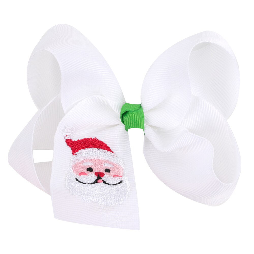Cute Infant Spring Summer Hair Accessories - Baby Girls' Big Bows Hairclip Collection in Embroidered Cotton Linen Barrettes