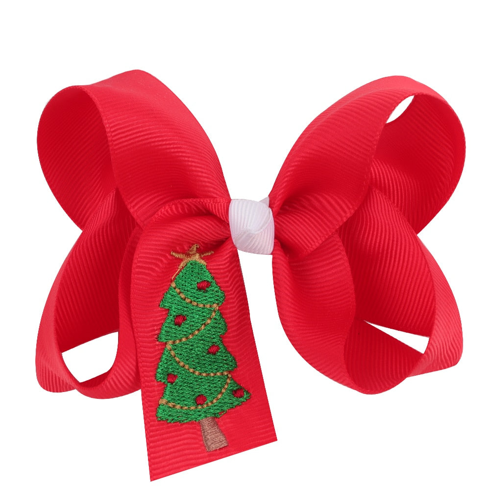 Cute Infant Spring Summer Hair Accessories - Baby Girls' Big Bows Hairclip Collection in Embroidered Cotton Linen Barrettes