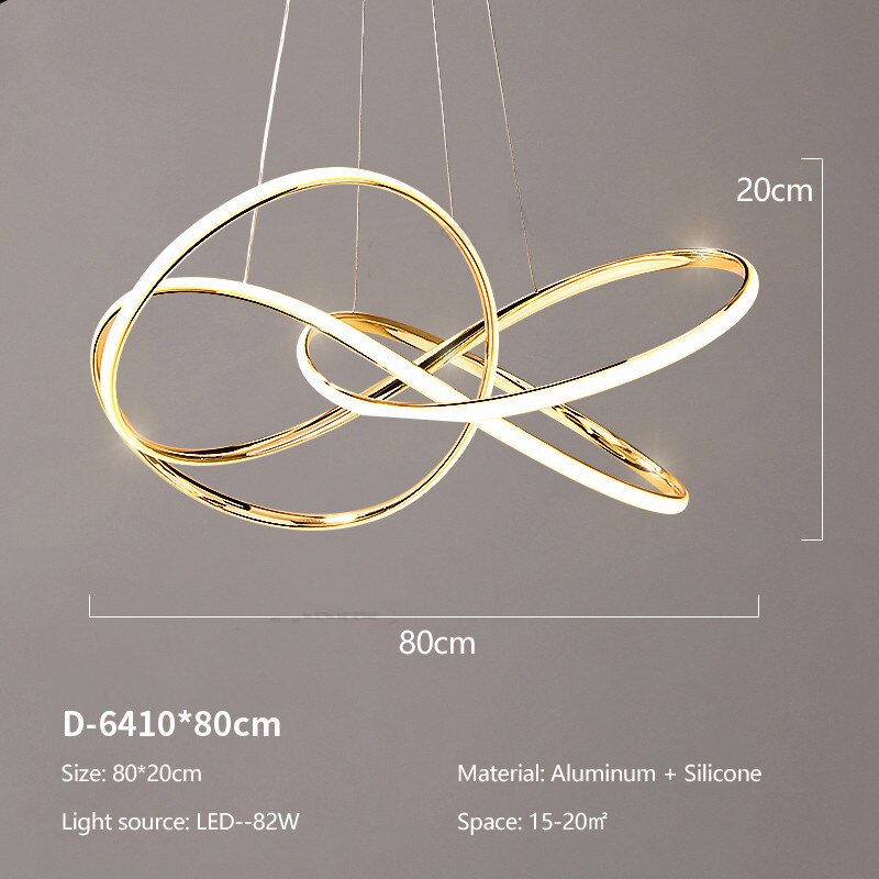 Gold Finished Nordic Modern LED Chandeliers Geometric Line Lamp For Kitchen  Living Dining room lustre pendent Hanging Lamp