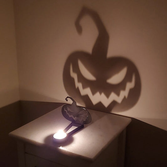 Spooky Halloween Shadow Caster - Novelty Terror Candle Holder - Halloween Indoor Decoration - Shadow Projector for Instant Chills