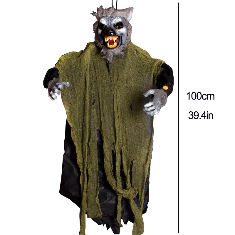 Animated Halloween Outdoor Decoration Scary Hanging Zombie Ghost with LED