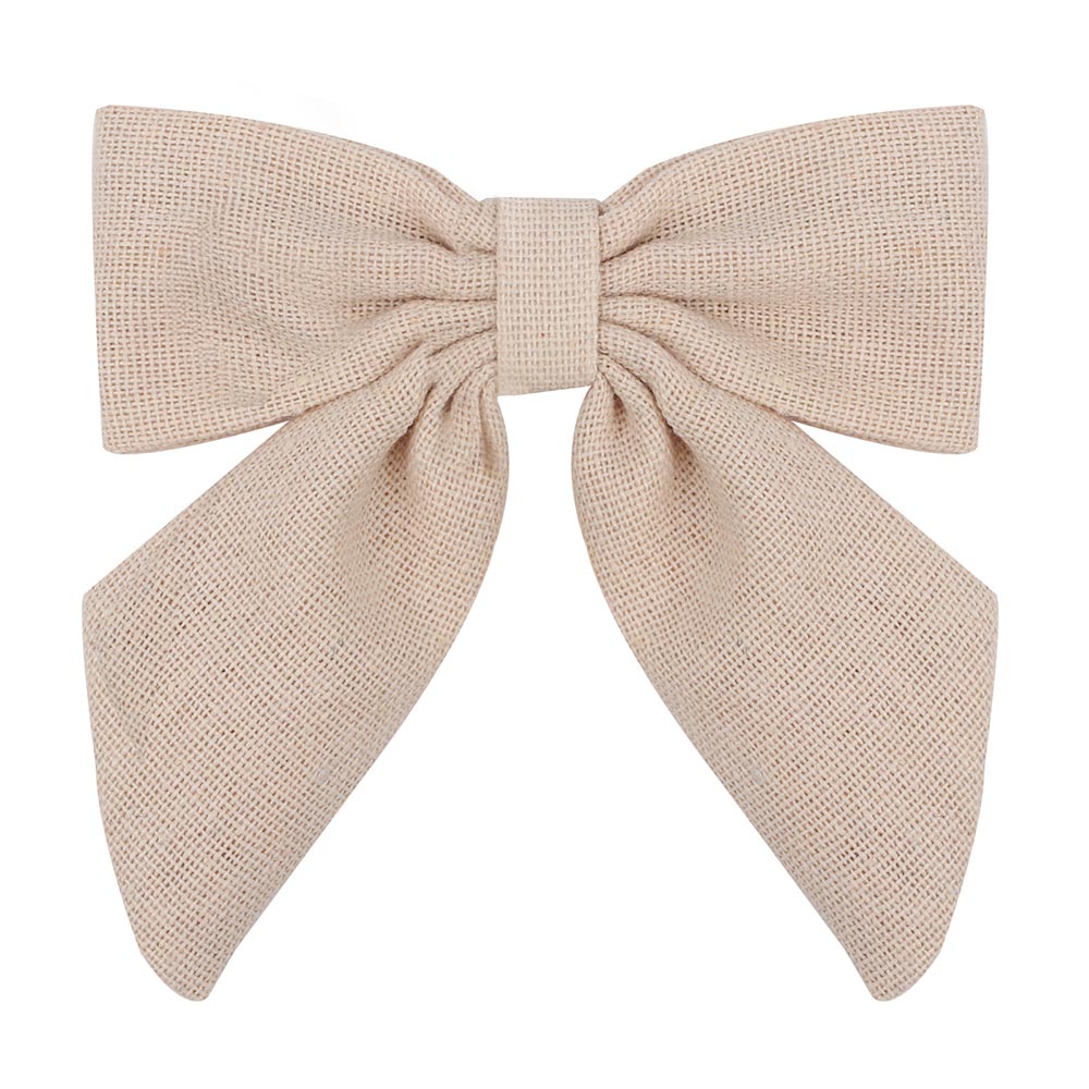 Cute Infant Spring Summer Hair Accessories - Baby Girls' Big Bows Hairclip Collection in Embroidered Cotton Linen Barrettes