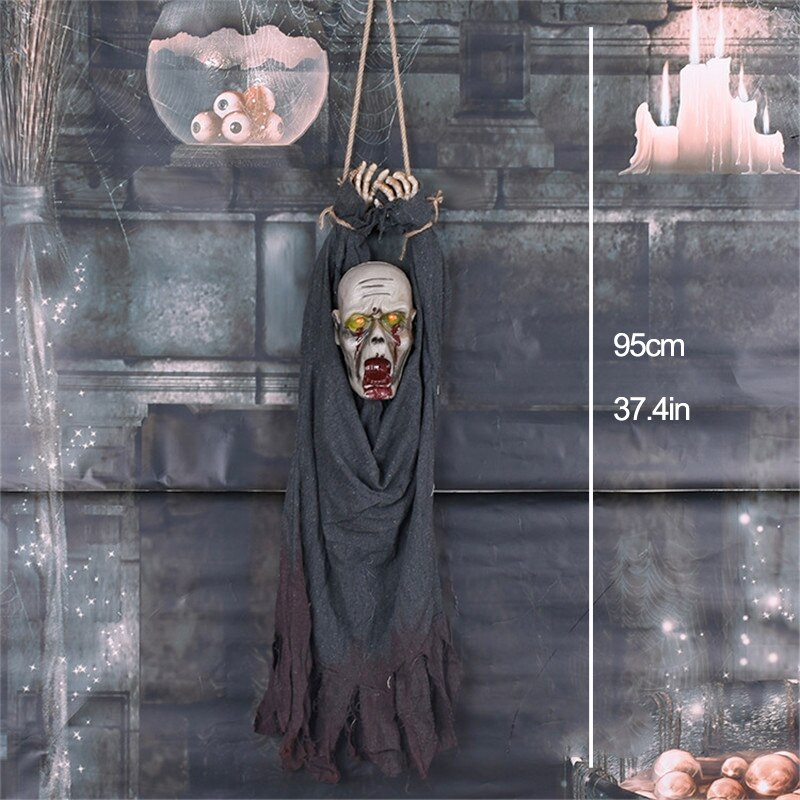 Animated Halloween Outdoor Decoration Scary Hanging Zombie Ghost with LED