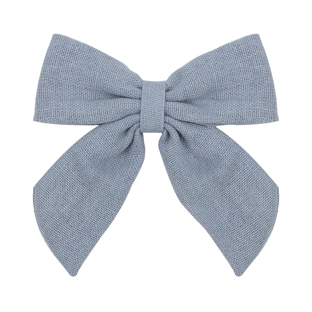 Cute Infant Spring Summer Hair Accessories - Baby Girls' Big Bows Hairclip Collection in Embroidered Cotton Linen Barrettes