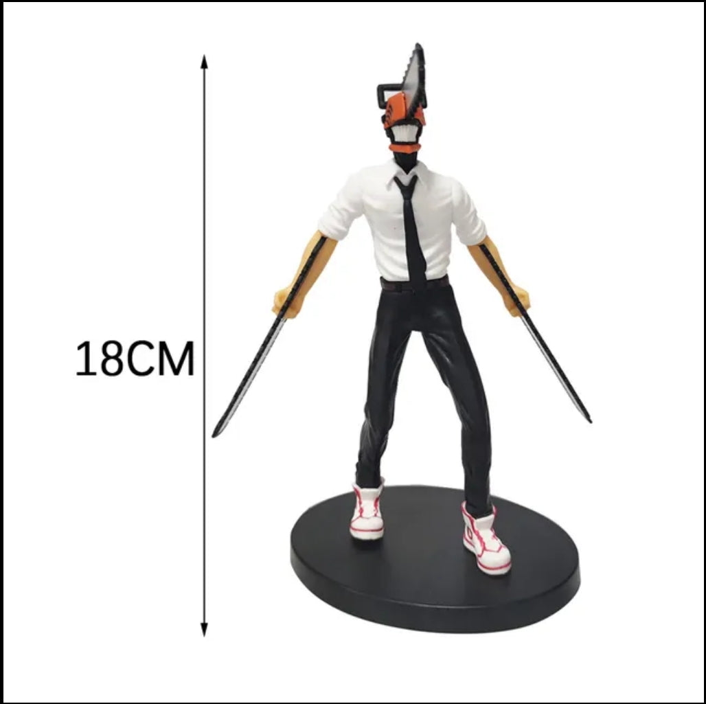 18cm Chainsaw Man Anime Figure - Denji, Power, Pochita - Standing PVC Action Figures - Collectible Model Toy Gift