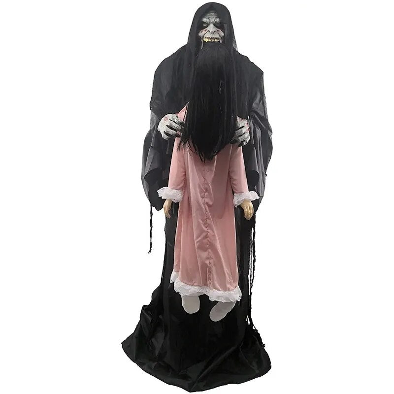 Soul Sucker Demon Reaper Halloween Animatronic - Premium Talking Decor - Plug-In or Battery Operated for Spooky Halloween Atmosphere Dispatch USA Fedex 7 days