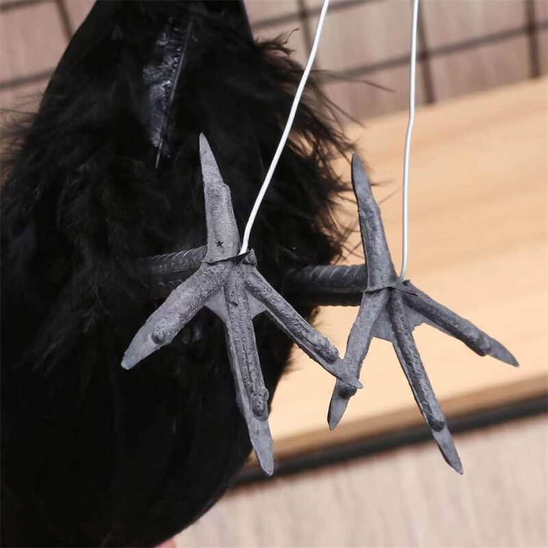 Realistic Black Crow Decor Set - Perfect for Halloween, Garden, and Party - Artificial Crow Bird Model Prop Collection