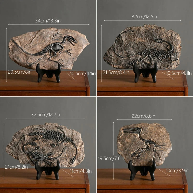 Retro Dinosaur Fossil Resin Craft Decoration - Miniature Animal Statue for Indoor Living Room Decor - Unique Souvenir and Home Gift