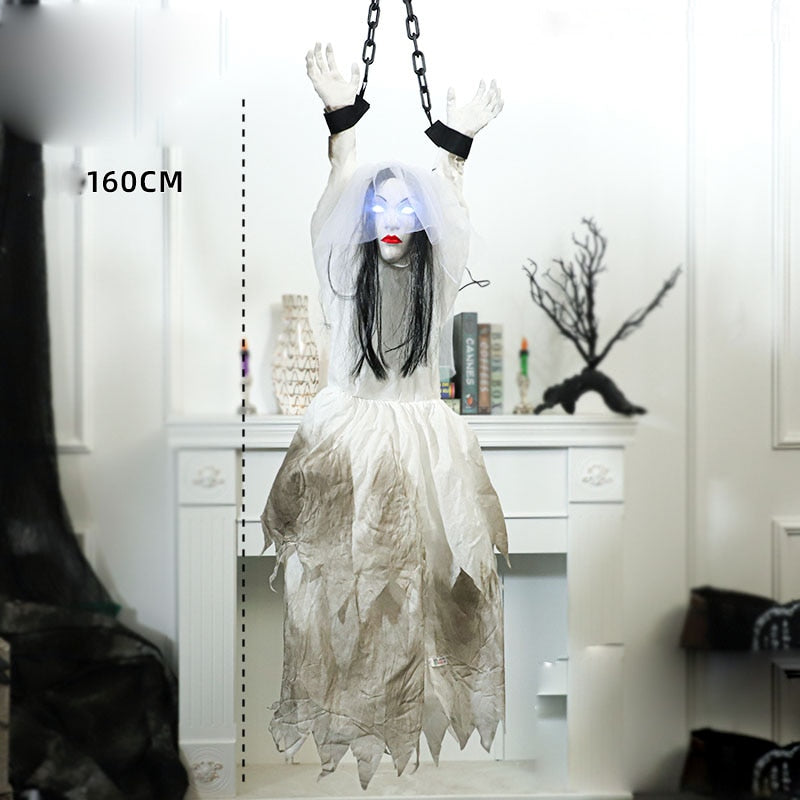Animated Halloween Outdoor Decoration Scary Hanging Zombie Ghost with LED
