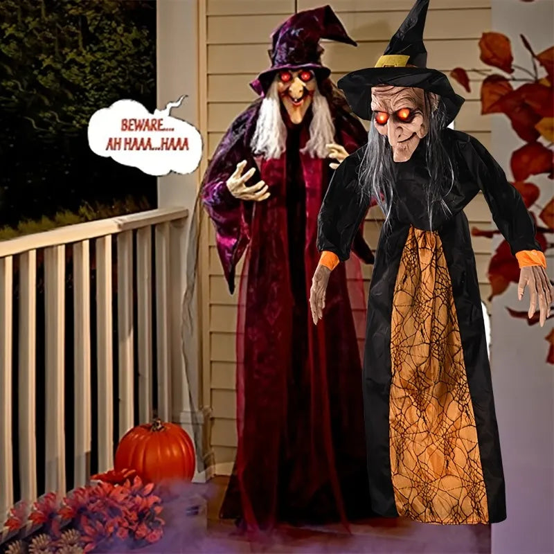 Voice-Controlled Halloween Witch Decoration - Electric Luminous Hanging Ghost - Spooky Horror Toys for Ghost Festival, Haunted House, Bar, and More