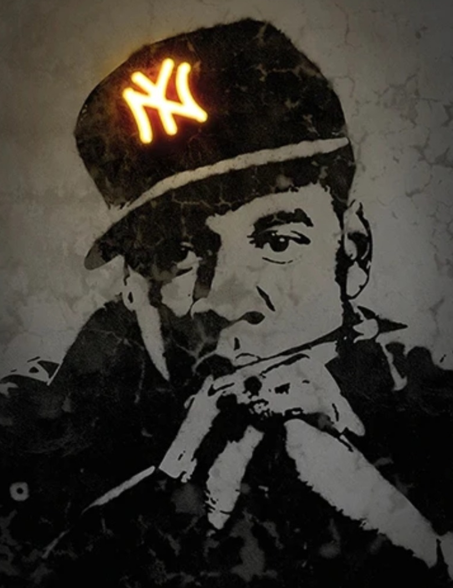Neon Theme Rap Stars Wall Art - High Quality Graffiti Canvas Paintings for Home, Room, Studio, and Bar Decor