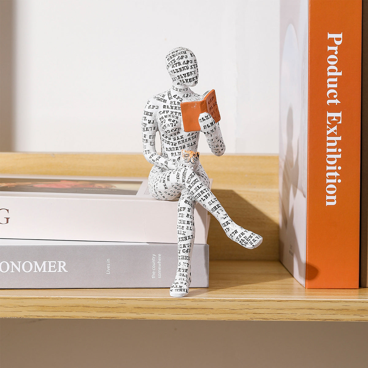 Enchanting Reading Lady Resin Ornament - Elegant Home Decor and Book Lover's Gift